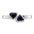 Sterling Silver Stackable Expressions Cr. Sapphire Double Heart Ring - Birthstone Company