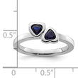 Sterling Silver Stackable Expressions Cr. Sapphire Double Heart Ring - Birthstone Company