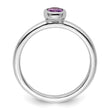 Sterling Silver Stackable Expressions Oval Amethyst Ring - Birthstone Company