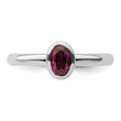 Sterling Silver Stackable Expressions Oval Rhodolite Garnet Ring - Birthstone Company