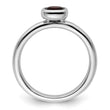 Sterling Silver Stackable Expressions Cushion Cut Garnet Ring - Birthstone Company