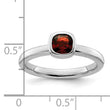 Sterling Silver Stackable Expressions Cushion Cut Garnet Ring - Birthstone Company