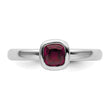 SS Stackable Expressions Cushion Cut Rhodolite Garnet Ring - Birthstone Company