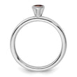 Sterling Silver Stackable Expressions High 4mm Round Garnet Ring - Birthstone Company