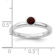 Sterling Silver Stackable Expressions High 4mm Round Garnet Ring - Birthstone Company