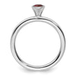 SS Stackable Expressions High 4mm Round Rhodolite Garnet Ring - Birthstone Company