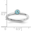 Sterling Silver Stackable Expressions High 4mm Round Blue Topaz Ring