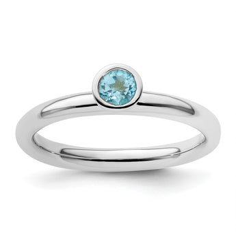 Blue Topaz Stackable Ring in Sterling Silver - Birthstone Company