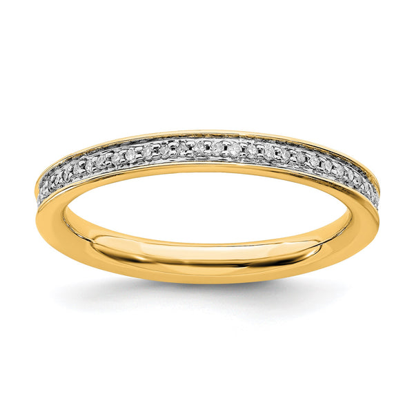 Sterling Silver Stackable Expressions & Diamonds Gold-plated Ring - Birthstone Company
