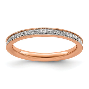 Rose-Tone Diamond Eternity Ring in Sterling Silver (1/5 ct. tw.)