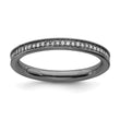 Sterling Silver Stackable Expressions & Diamonds Black-plated Ring - Birthstone Company