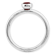 Sterling Silver Stackable Expressions Low 4mm Round Garnet Ring - Birthstone Company