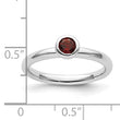 Sterling Silver Stackable Expressions Low 4mm Round Garnet Ring - Birthstone Company