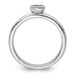 Sterling Silver Stackable Expressions Low 4mm Round Blue Topaz Ring - Birthstone Company