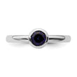 Sterling Silver Stackable Expressions Low 5mm Round Cr. Sapphire Ring - Birthstone Company