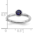 Sterling Silver Stackable Expressions Low 5mm Round Cr. Sapphire Ring - Birthstone Company