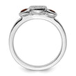 Sterling Silver Stackable Expressions Dbl Round Garnet & Dia. Ring - Birthstone Company