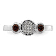 Sterling Silver Stackable Expressions Dbl Round Garnet & Dia. Ring - Birthstone Company