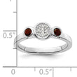 Sterling Silver Stackable Expressions Dbl Round Garnet & Dia. Ring - Birthstone Company