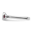 Sterling Silver Stackable Expressions Dbl Round Rhod. Garnet & Dia. Ring - Birthstone Company