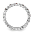 Sterling Silver Stackable Expressions Garnet & Diamond Ring - Birthstone Company