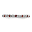 Sterling Silver Stackable Expressions Garnet & Diamond Ring - Birthstone Company