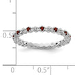 Sterling Silver Stackable Expressions Garnet & Diamond Ring - Birthstone Company