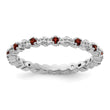 Sterling Silver Stackable Expressions Garnet & Diamond Ring - Birthstone Company