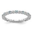 Sterling Silver Stackable Expressions Aquamarine & Diamond Ring - Birthstone Company