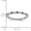 Sterling Silver Stackable Expressions Cr. Sapphire & Diamond Ring - Birthstone Company