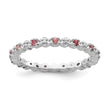 Sterling Silver Stackable Expressions Pink Tourm. & Diamond Ring - Birthstone Company