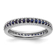 Sterling Silver Stackable Expressions Polished Cr. Sapphire Eternity Ring - Birthstone Company