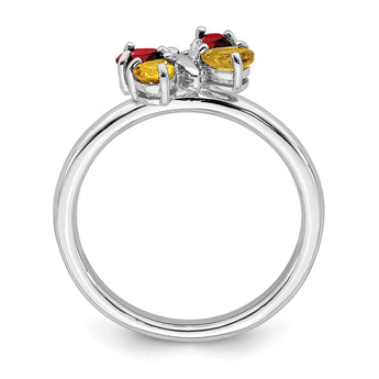 Sterling Silver Stackable Expressions Polished CI & GA Butterfly Ring - Birthstone Company