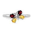 Sterling Silver Stackable Expressions Polished CI & GA Butterfly Ring - Birthstone Company