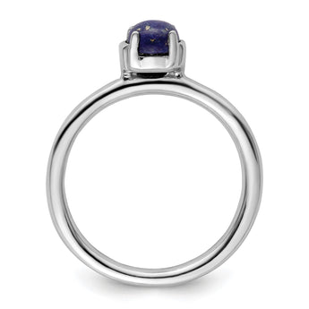 Sterling Silver Stackable Expressions Polished Blue Lapis Ring - Birthstone Company