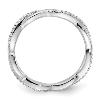 Sterling Silver Stackable Expressions Polished Diamond Ring - Birthstone Company