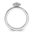 Diamond Heart Lock Stackable Ring in Sterling Silver - Birthstone Company
