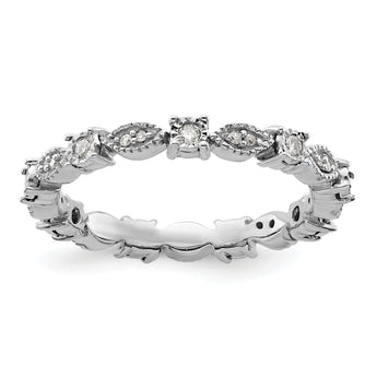 Sterling Silver Stackable Expressions Polished Diamond Ring