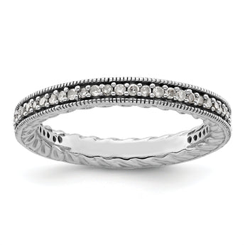 Sterling Silver Stackable Expressions Polished Diamond Ring