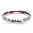 Sterling Silver Stackable Expressions Polished Created Ruby Ring - Birthstone Company