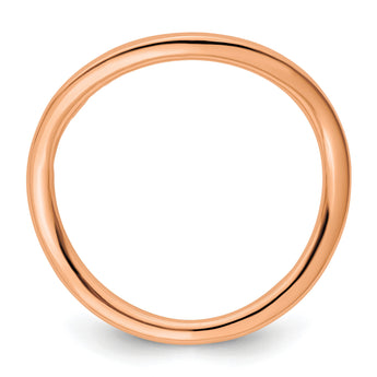 Sterling Silver Stackable Expressions Polished Pink-plated Wave Ring - Birthstone Company