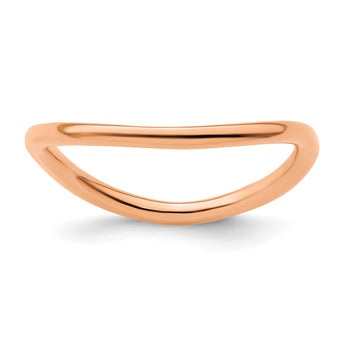 Sterling Silver Stackable Expressions Polished Pink-plated Wave Ring - Birthstone Company