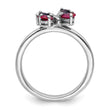 Sterling Silver Stackable Expressions Cr Ruby & Cr Sapphire Butterfly Ring - Birthstone Company