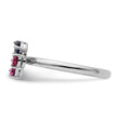 Sterling Silver Stackable Expressions Cr Ruby & Cr Sapphire Butterfly Ring - Birthstone Company
