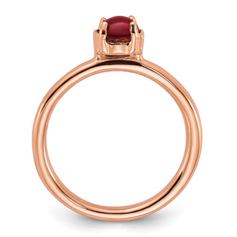 Sterling Silver Stackable Expressions Garnet Pink-plated Ring - Birthstone Company