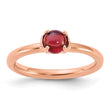 Sterling Silver Stackable Expressions Garnet Pink-plated Ring - Birthstone Company
