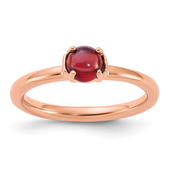 Sterling Silver Stackable Expressions Garnet Pink-plated Ring - Birthstone Company