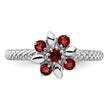 Sterling Silver Stackable Expressions Garnet Ring - Birthstone Company