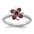 Sterling Silver Stackable Expressions Garnet Ring - Birthstone Company