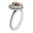 Sterling Silver & 14k Stackable Expressions Rhodium-platedod. Garnet Antiqued Ring - Birthstone Company